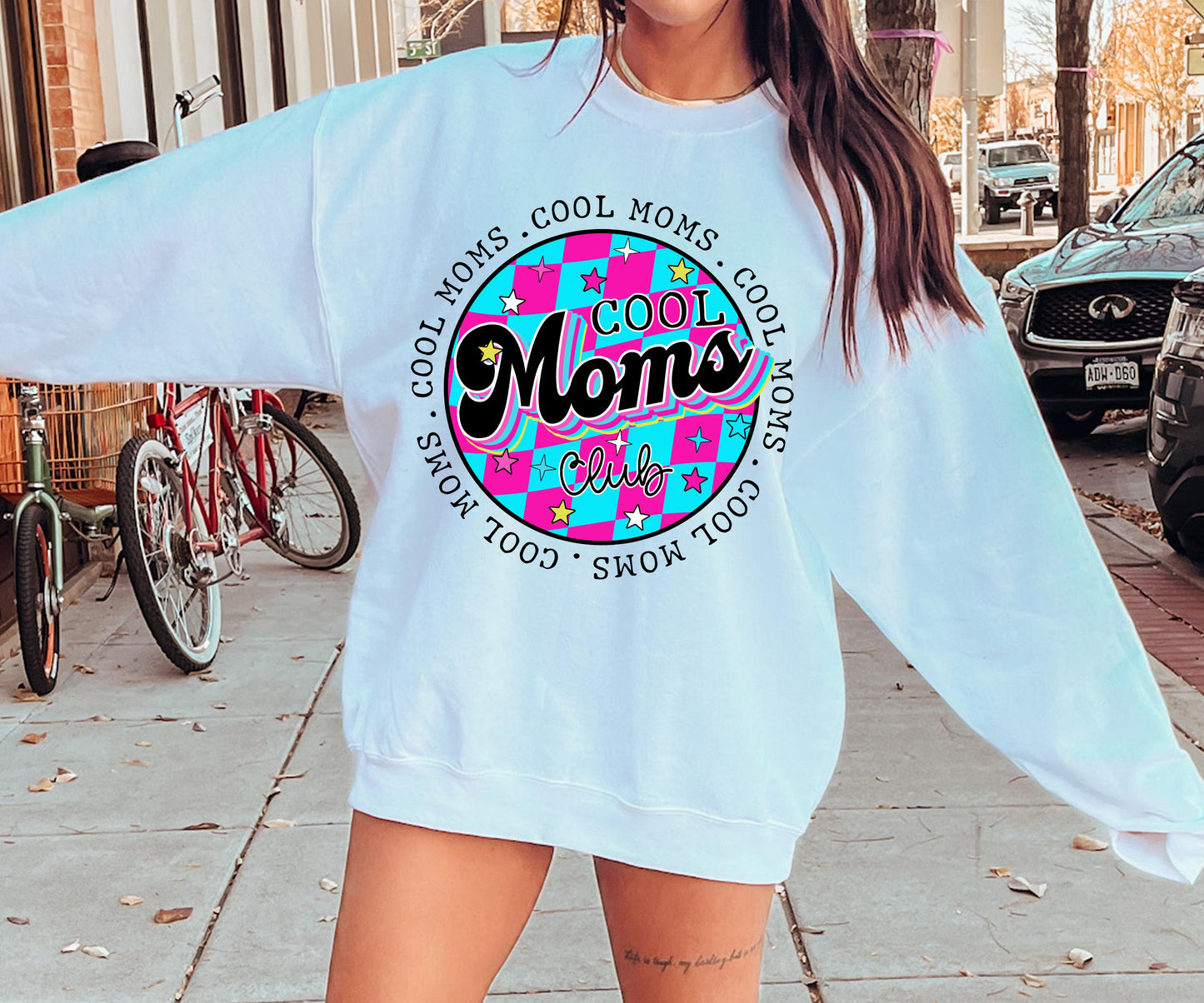 Cool Moms Club T-shirt Png Design, Retro Hippy Sublimation, Funny Mama Digital Download PNG File, Commercial Use