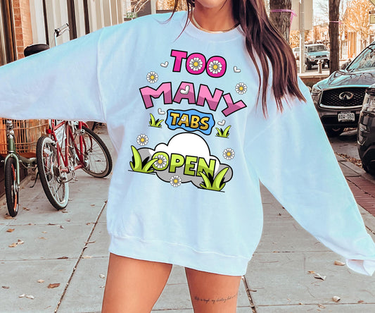 Too Many tabs open T-shirt Png Design, Retro Hippy Sublimation, funny Digital Download PNG File, Commercial Use