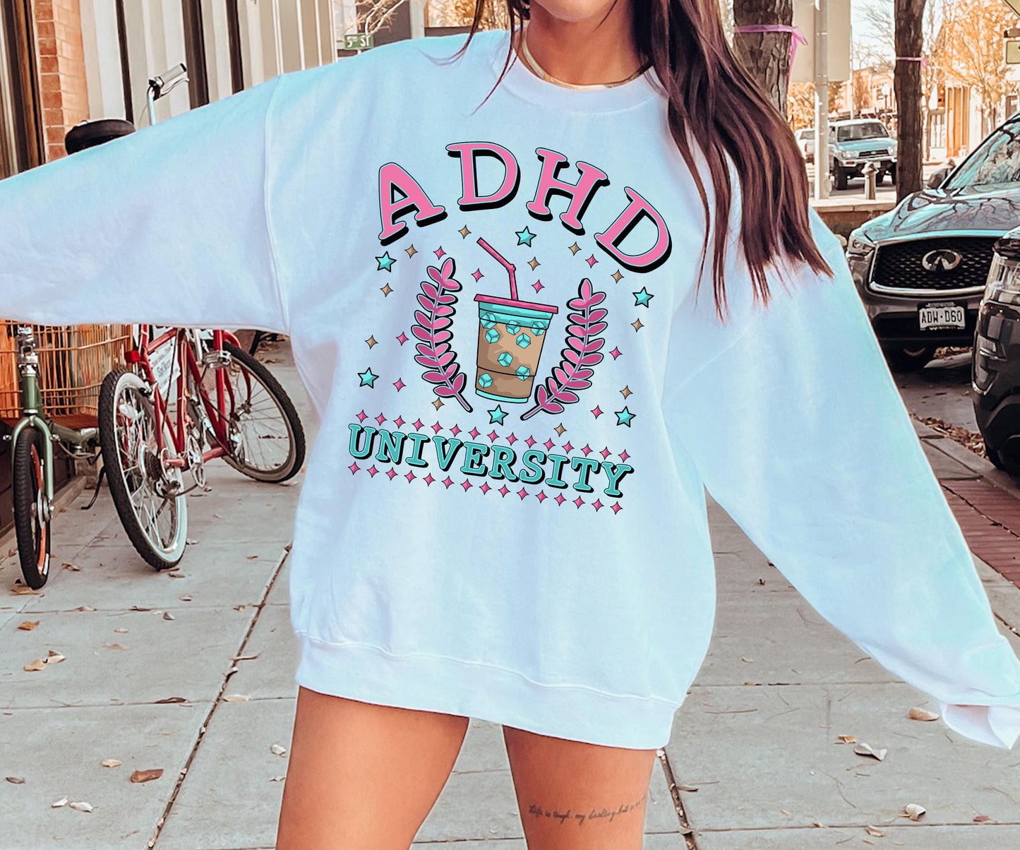 ADHD University T-shirt Png Design, Retro Hippy Sublimation, Varsity Mental health Digital Download PNG File, Commercial Use