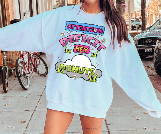 Attention Defecit Hey Donuts T-shirt Png Design, Retro Hippy Sublimation, Funny Mental Health Digital Download PNG File, Commercial Use (1)