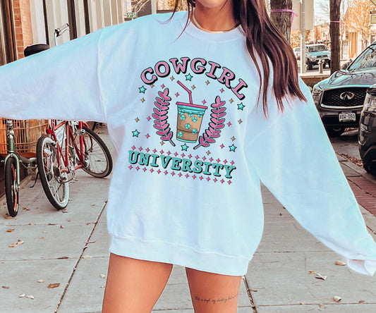 Cowgirl University T-shirt Png Design, Retro Hippy Sublimation, Varsity Digital Download PNG File, Commercial Use