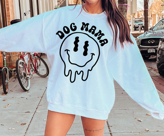 DOG Mama Smile T-shirt Svg Png Design, Retro Groovy Sublimation, Dog Mom  Digital Download PNG File, Svg File, Commercial Use Matching Pocket Front Back