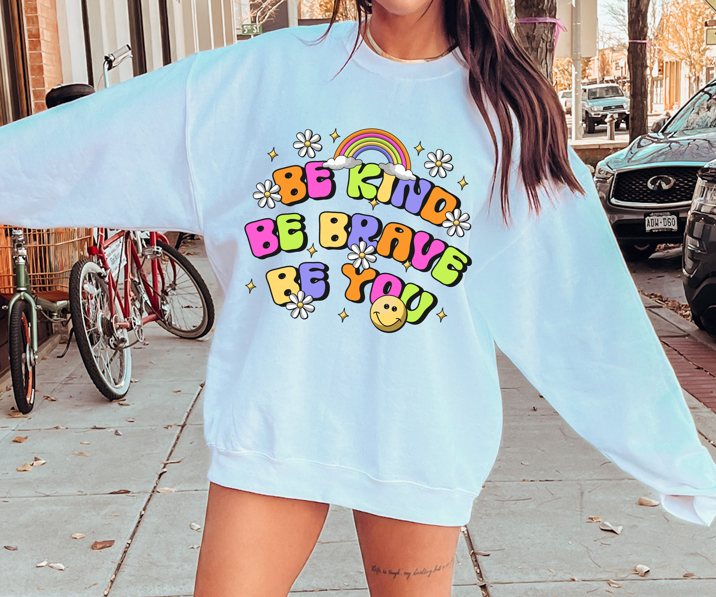 Be Kind Be Brave Be You T-shirt PNG Design,  Sublimation Tee Motivational Digital Download PNG File, Commercial Use (1)