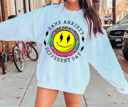 Same anxiety different day T-shirt Sublimation Png Design, Inspirational Quote Png, Retro Groovy Flower, Motivational Png, Positive Quotes, Self Love Png