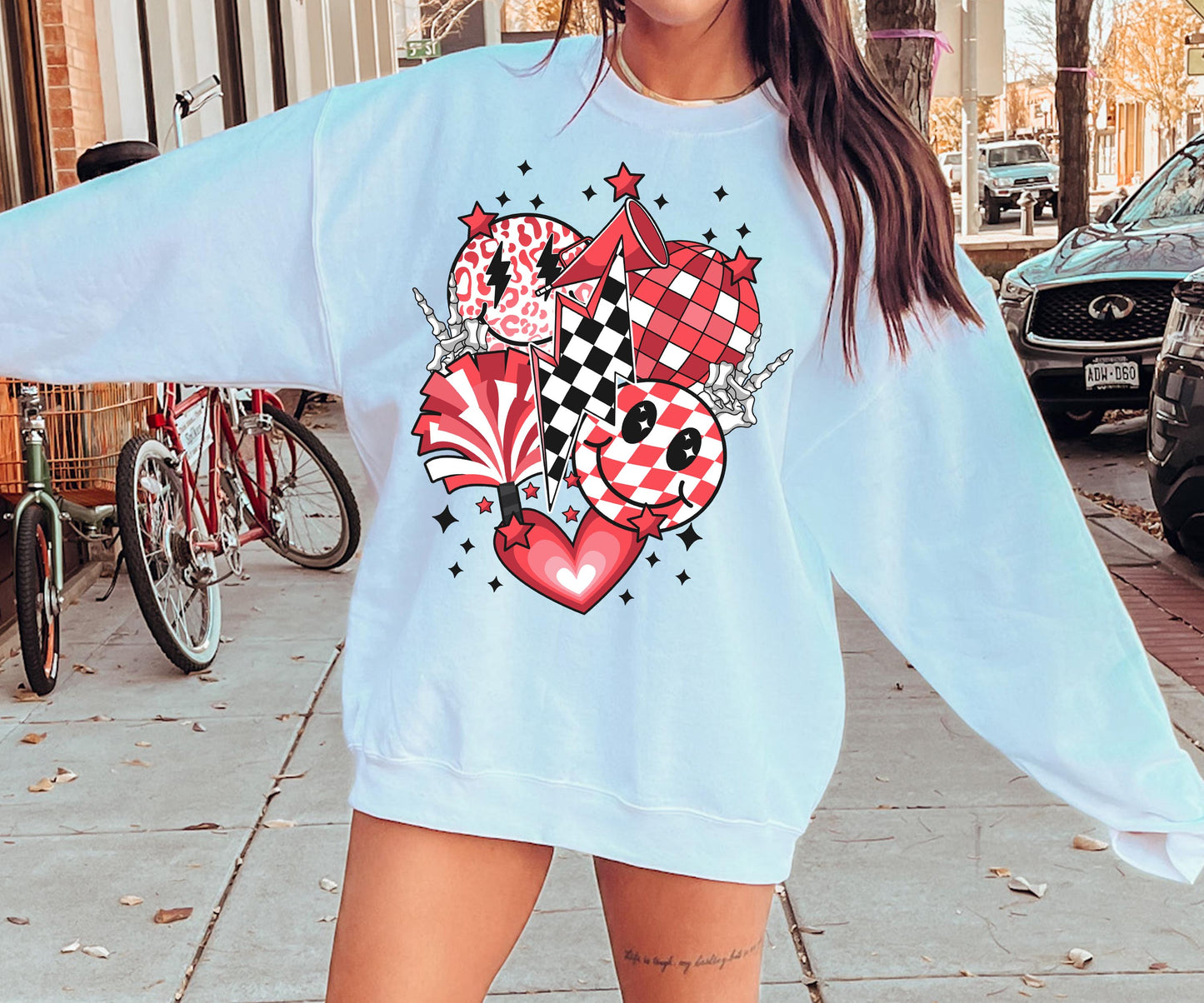 Cheerleader T-shirt Png Design, Retro Smile Sublimation, Groovy Vibes Digital Download PNG File, Commercial Use