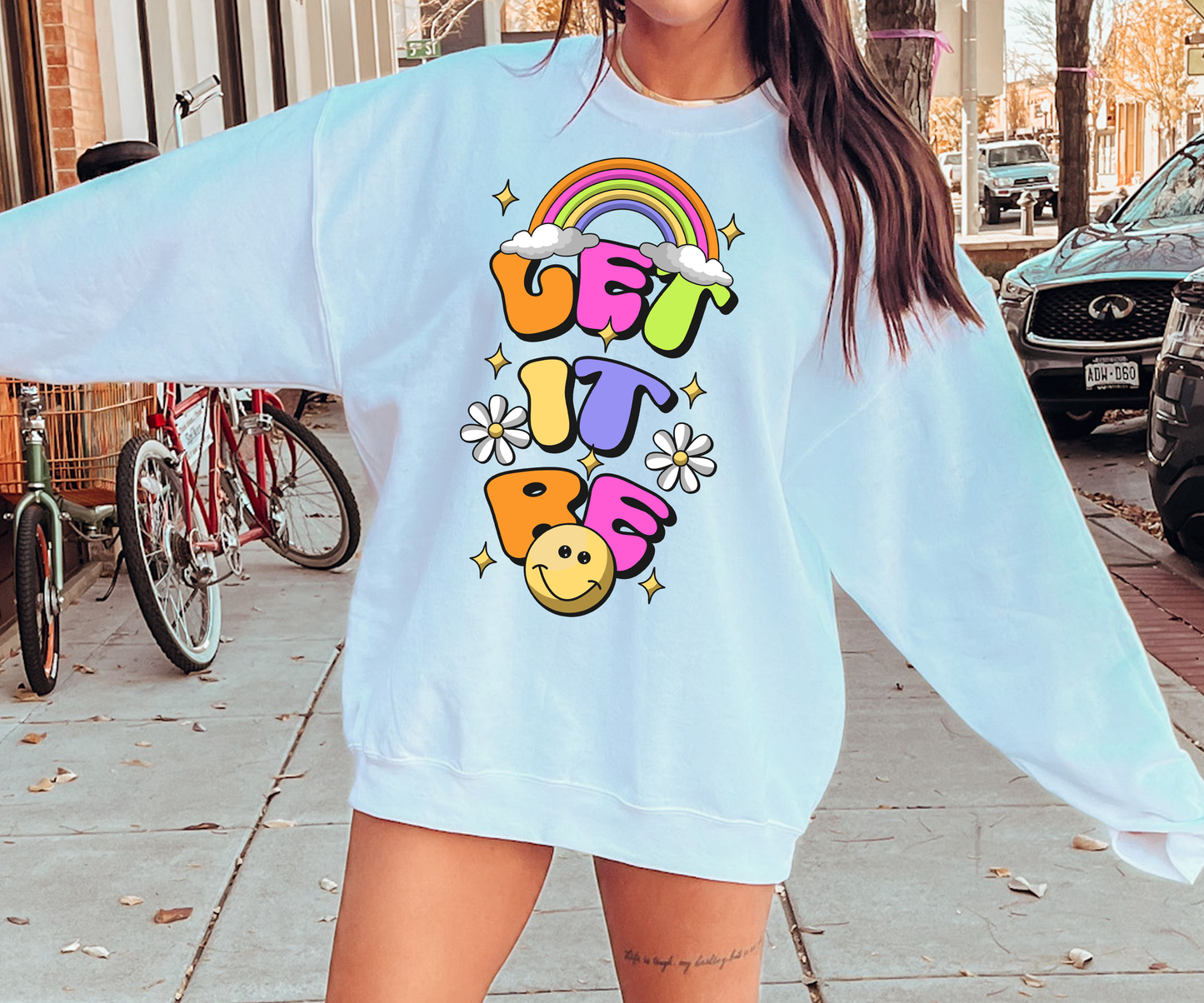 Let It Be Rainbow Emoji T-shirt PNG Design,  Sublimation Tee Motivational Digital Download PNG File, Commercial Use