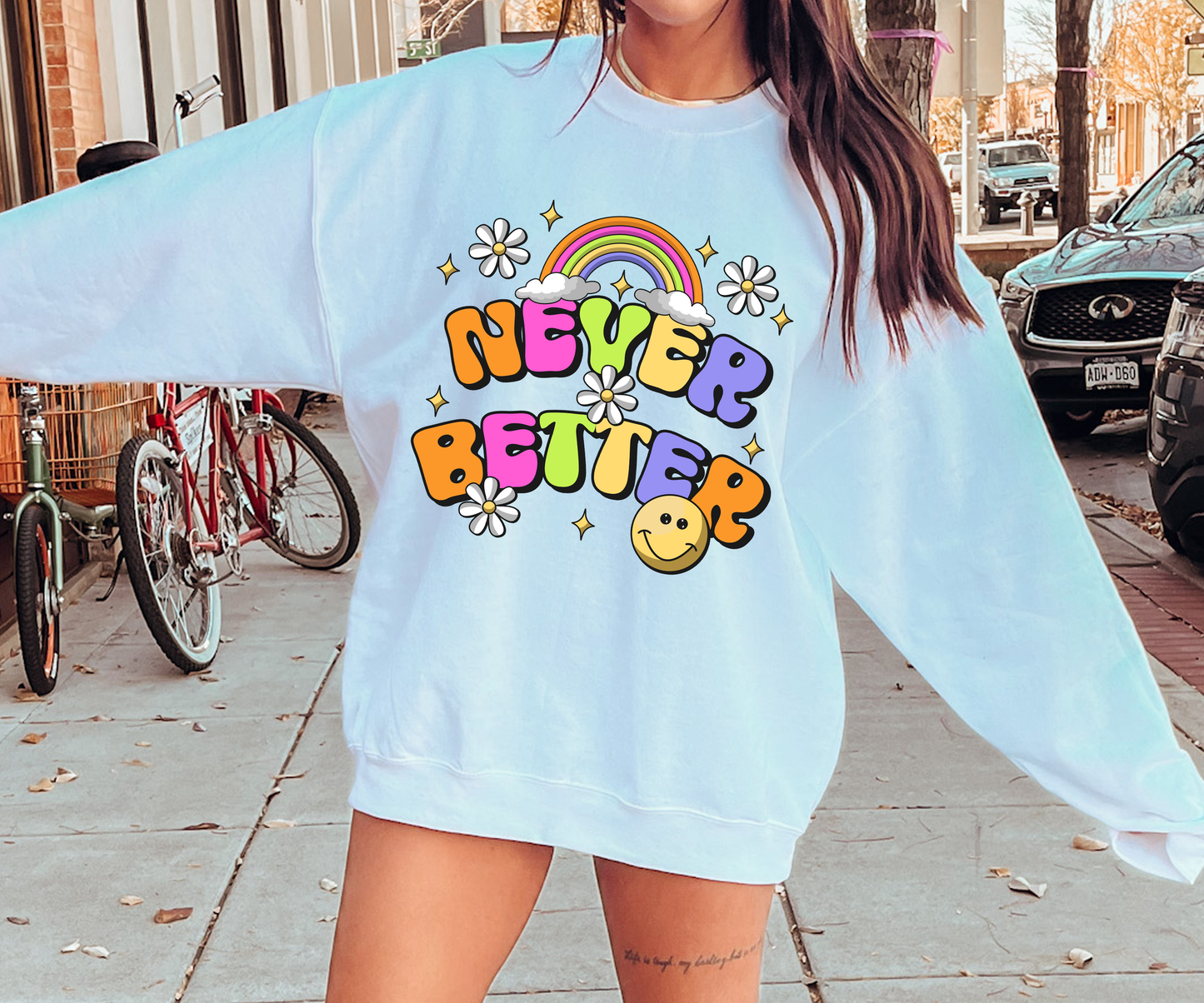 Never Better Rainbow Emoji T-shirt PNG Design,  Sublimation Tee Motivational Digital Download PNG File, Commercial Use