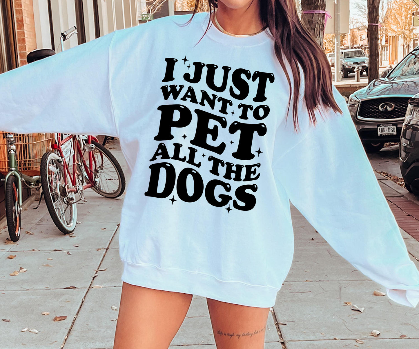 I just want to pet all the dogs T-shirt Svg Png Design, Retro Groovy Sublimation, Dog Mom  Digital Download PNG File, Svg File, Commercial Use Matching Pocket Front Back