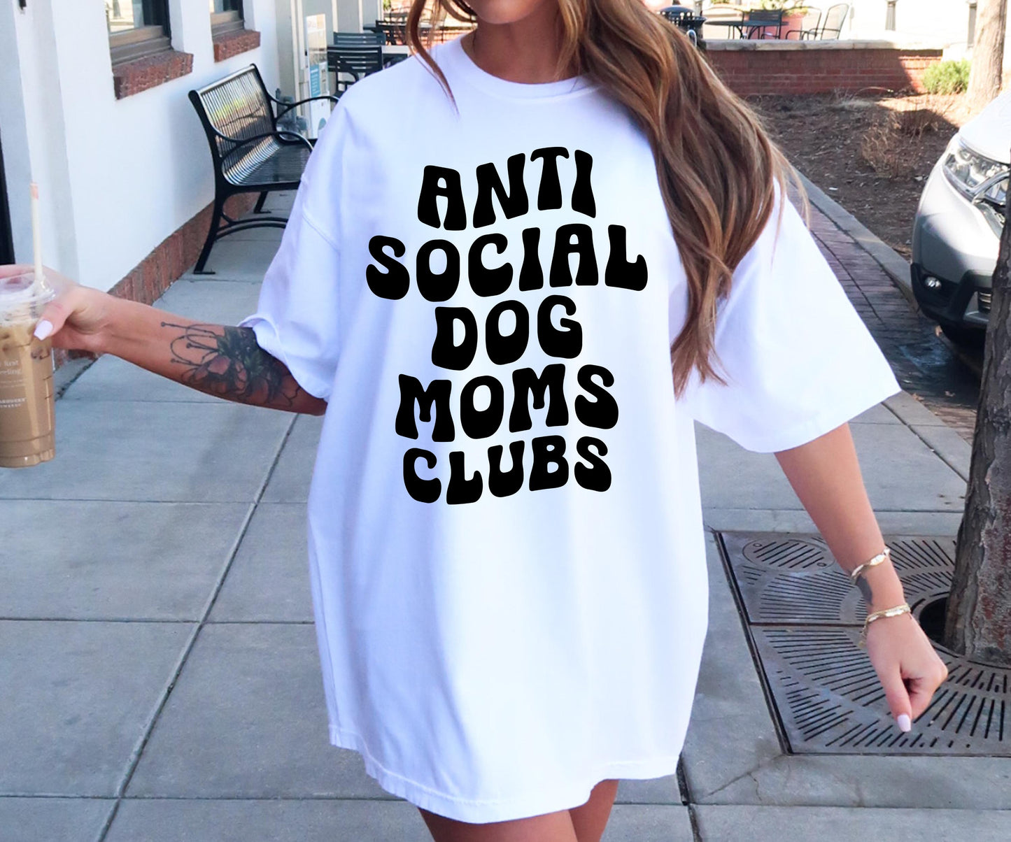 Antisocial dogs mom club T-shirt Svg Png Design, Retro Groovy Sublimation, Dog Mom  Digital Download PNG File, Svg File, Commercial Use Matching Pocket Front Back