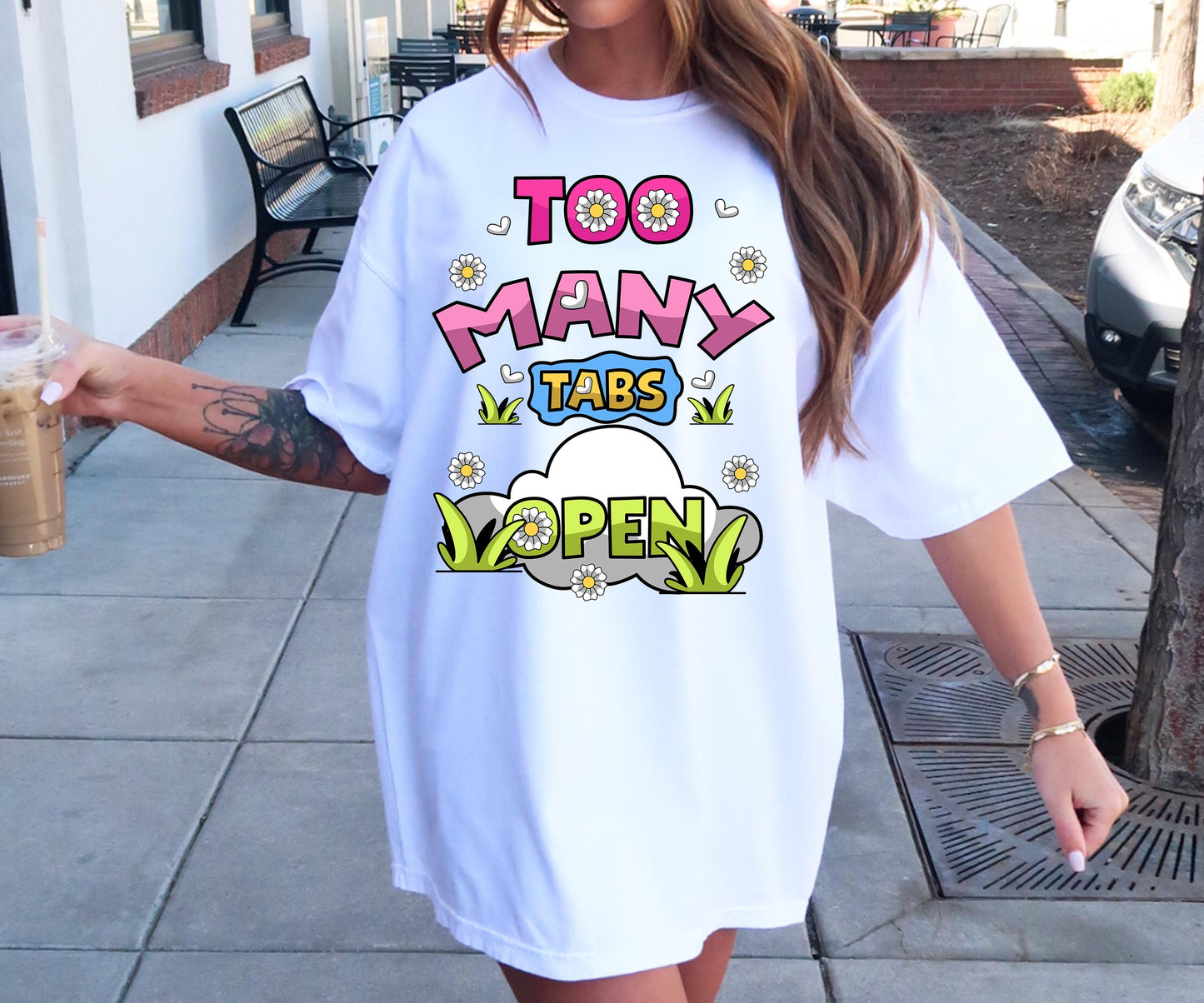 Too Many tabs open T-shirt Png Design, Retro Hippy Sublimation, funny Digital Download PNG File, Commercial Use