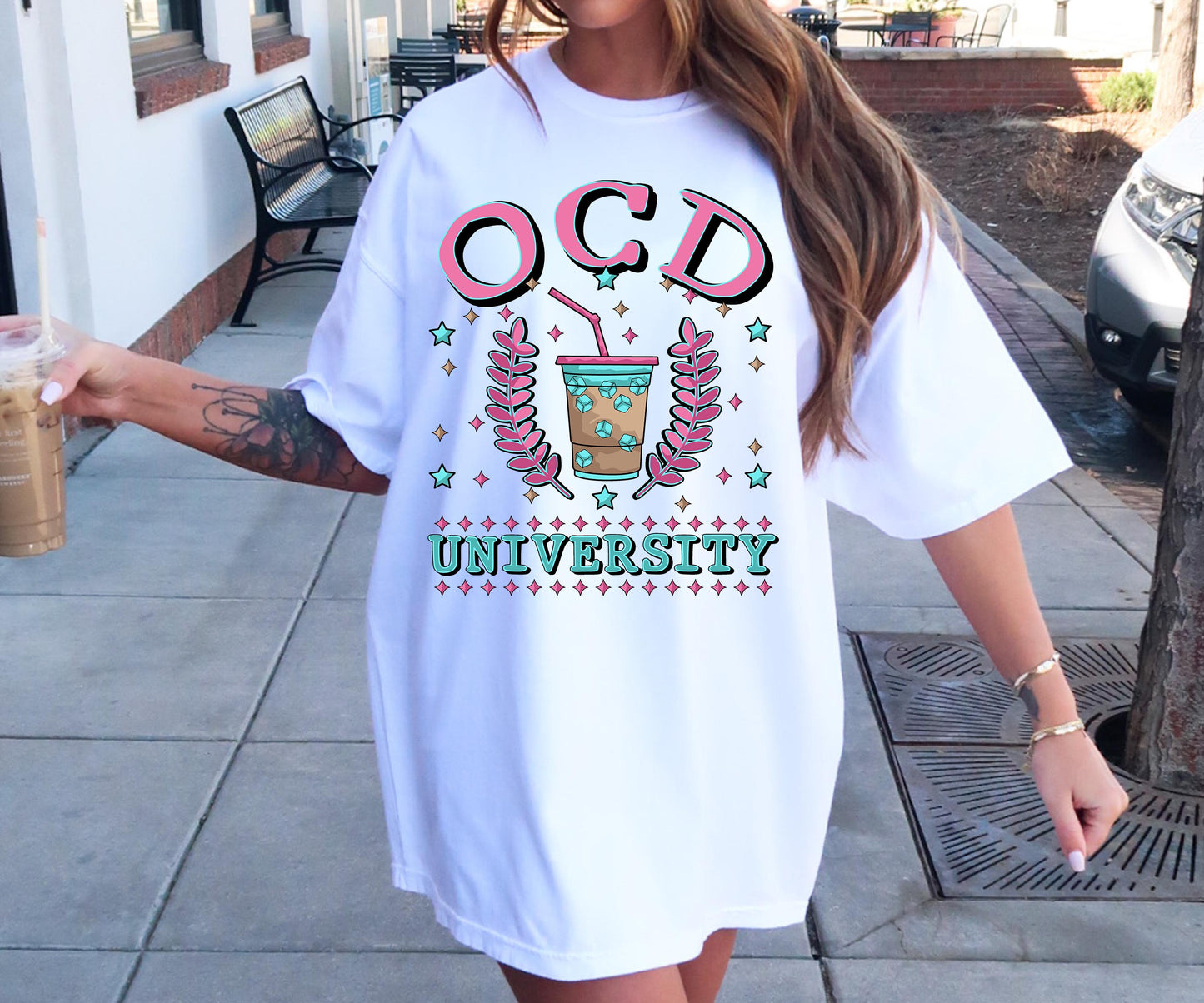 OCD University T-shirt Png Design, Retro Hippy Sublimation, Funny Mental health Digital Download PNG File, Commercial Use