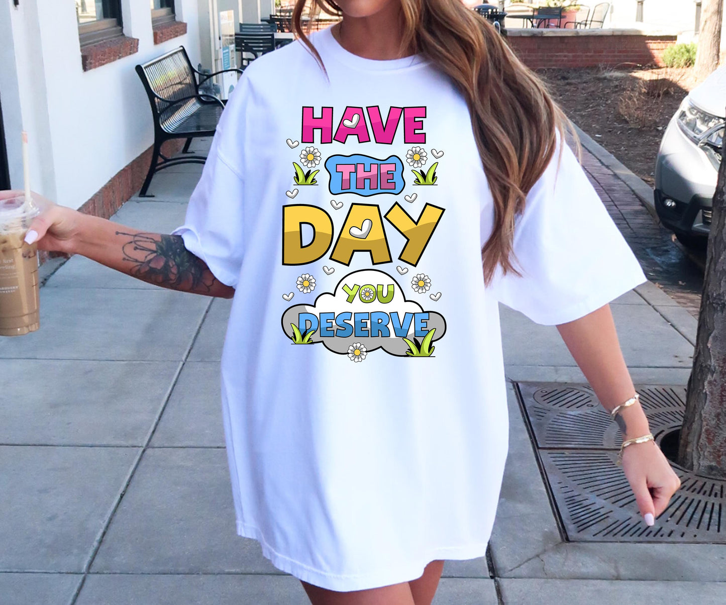 Have the day you deserve T-shirt Png Design, Retro Hippy Sublimation, Cute Sassy Digital Download PNG File, Commercial Use (1)