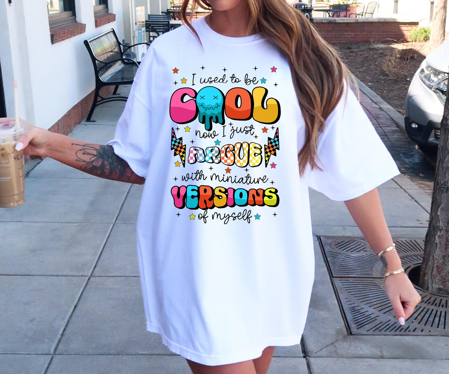 I used to be cool but now i argue with miniature versions of myself T-shirt Png Design, Funny Sublimation, Digital Download PNG File