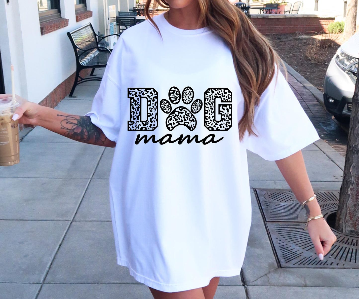 Dog mama leopard T-shirt Svg Png Design, Retro Groovy Sublimation, Dog Mom  Digital Download PNG File, Svg File, Commercial Use Matching Pocket Front Back