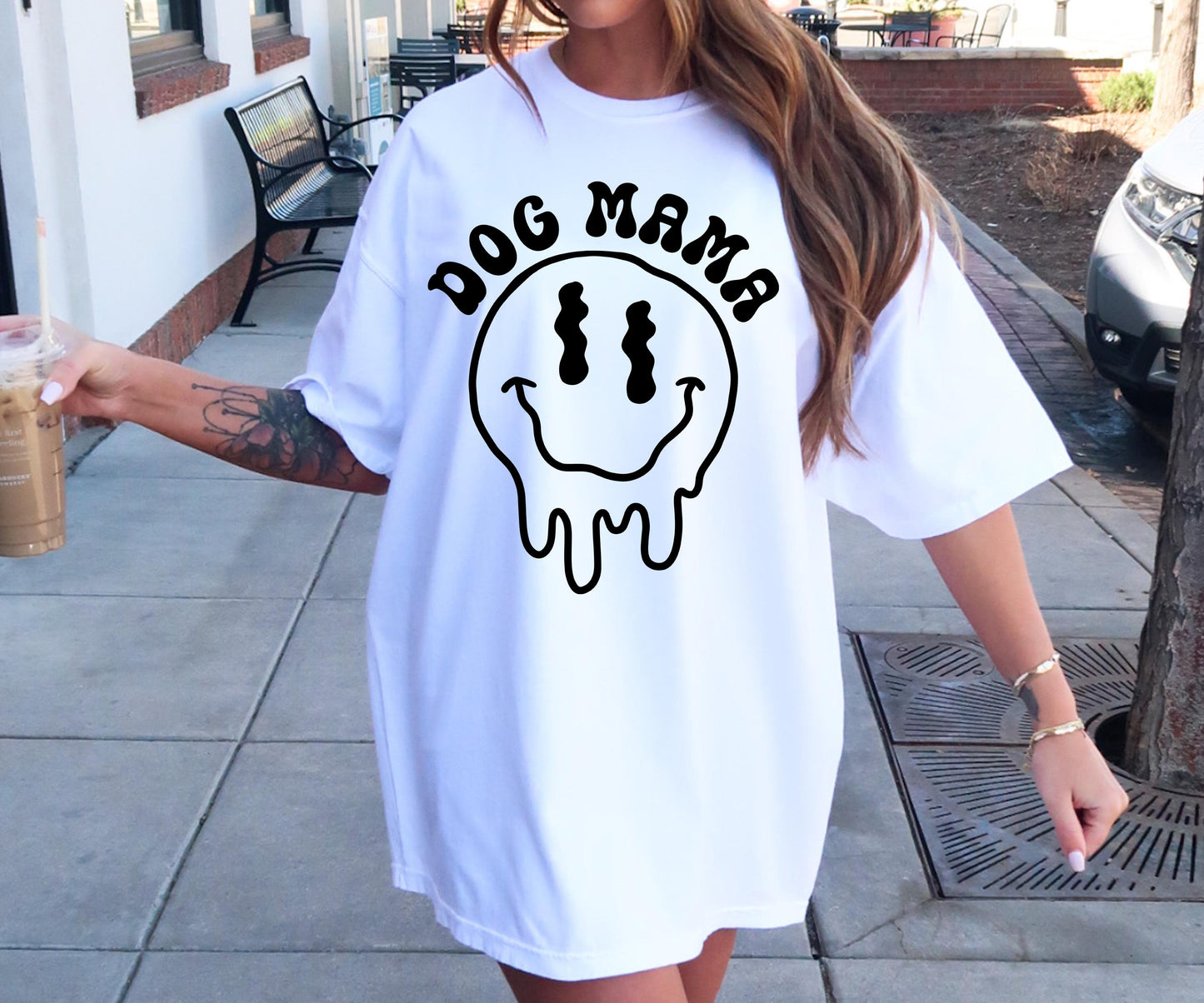 DOG Mama Smile T-shirt Svg Png Design, Retro Groovy Sublimation, Dog Mom  Digital Download PNG File, Svg File, Commercial Use Matching Pocket Front Back