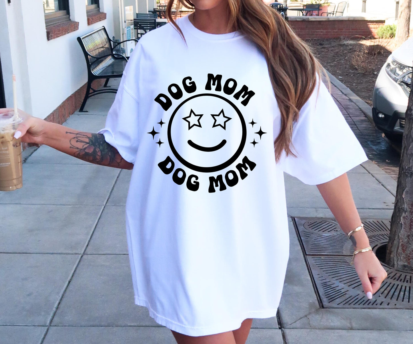 Dog Mom Smile T-shirt Svg Png Design, Retro Groovy Sublimation, Dog Mom  Digital Download PNG File, Svg File, Commercial Use Matching Pocket Front Back