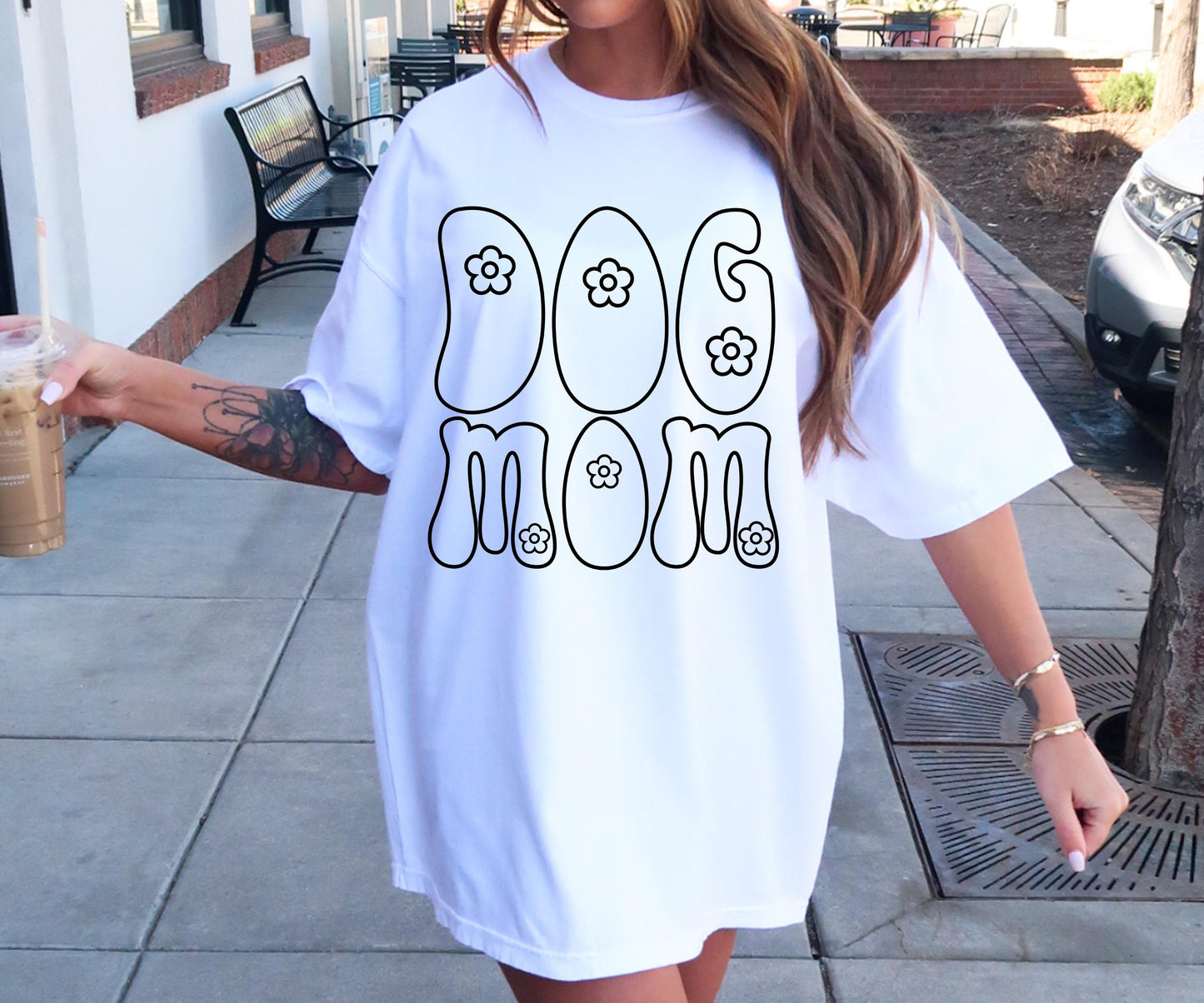 Flower Dog Mom T-shirt Svg Png Design, Retro Groovy Sublimation, Dog Mom  Digital Download PNG File, Svg File, Commercial Use Matching Pocket Front Back