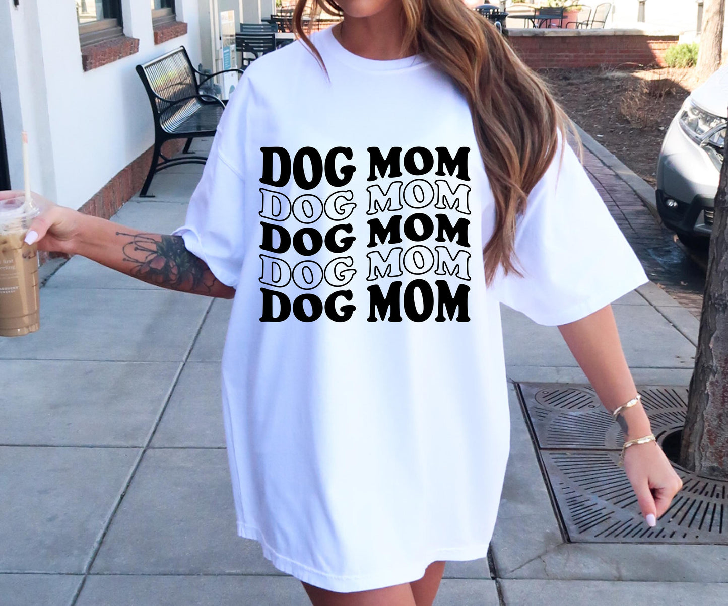 Dog Mom Wavy Retro T-shirt Svg Png Design, Retro Groovy Sublimation, Dog Mom  Digital Download PNG File, Svg File, Commercial Use Matching Pocket Front Back