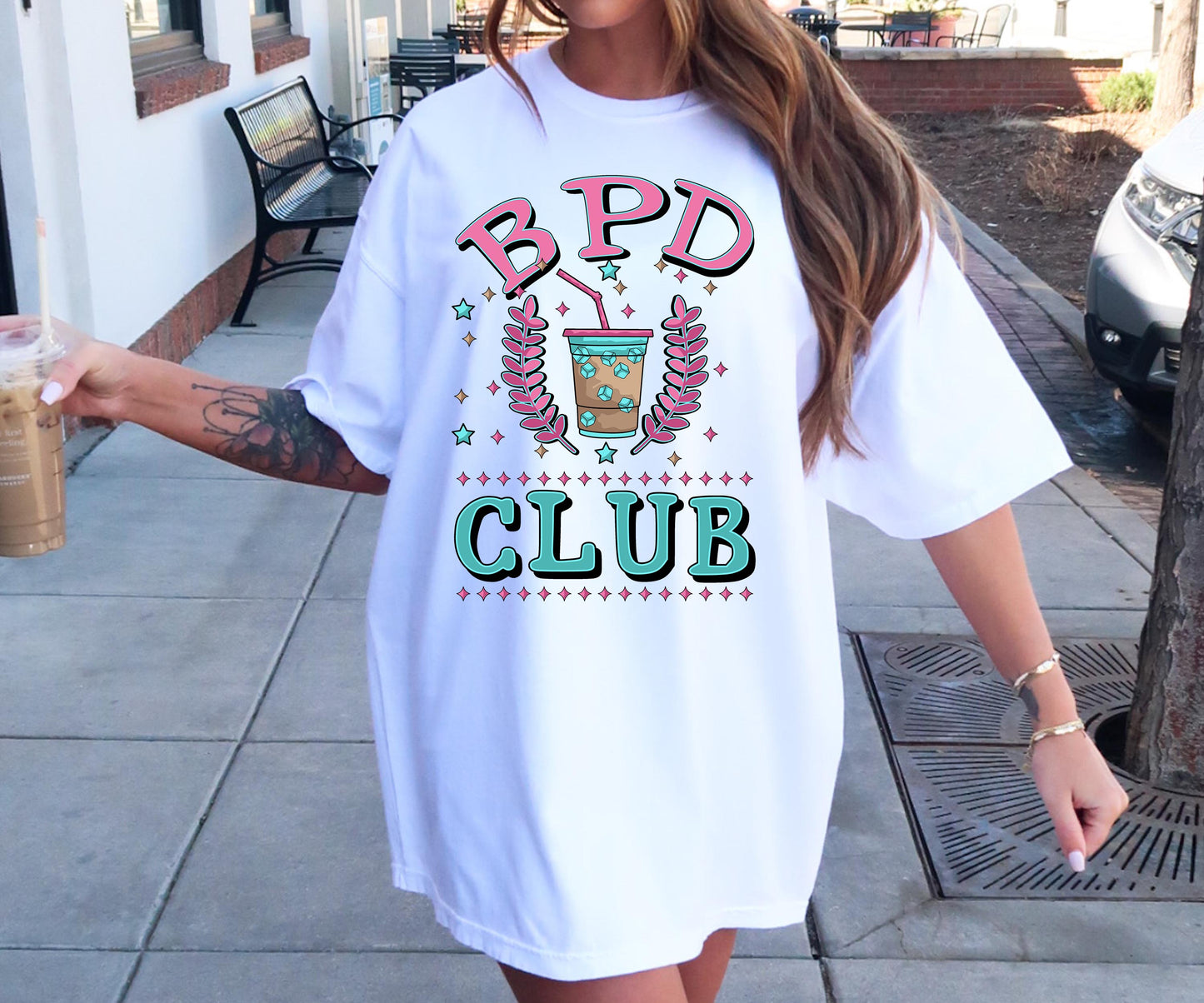 BPD CLub T-shirt Png Design, Retro Hippy Sublimation, Varsity Mental health Digital Download PNG File, Commercial Use