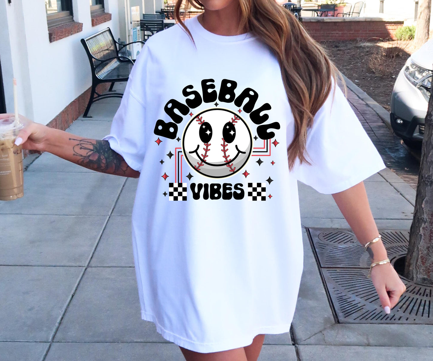 Baseball Vibes T-shirt Png Design, Retro Smile Sublimation, Groovy Vibes Digital Download PNG File, Commercial Use