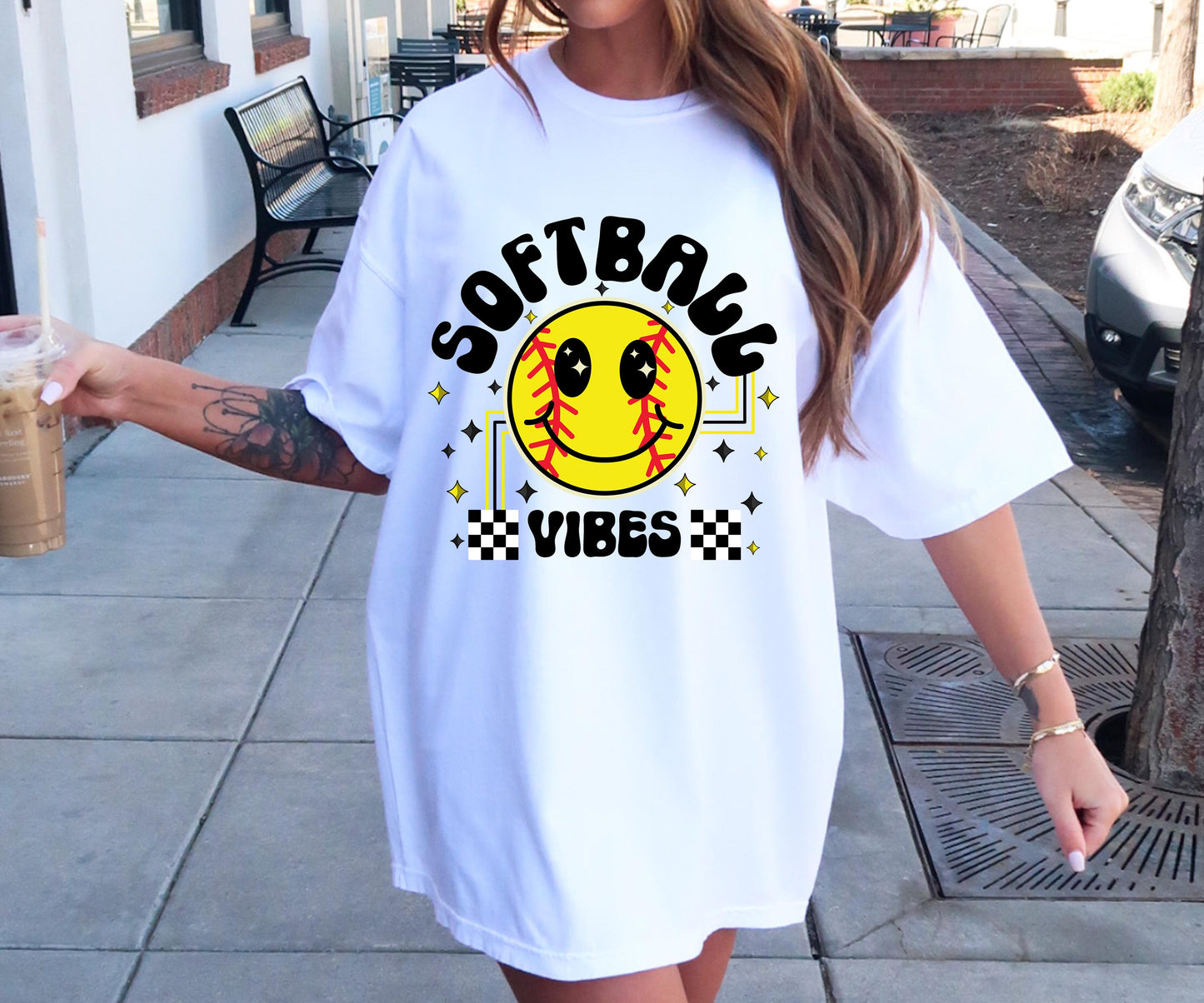 Softball  Vibes T-shirt Png Design, Retro Smile Sublimation, Groovy Vibes Digital Download PNG File, Commercial Use