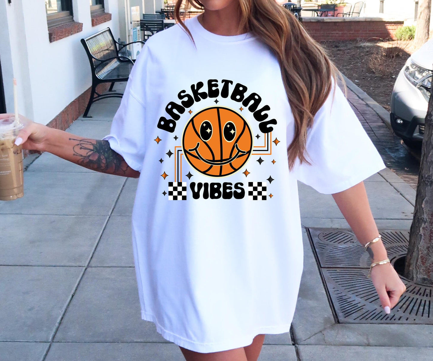 Basketball Vibes Sports T-shirt Png Design, Retro Smile Sublimation, Groovy Vibes Digital Download PNG File, Commercial Use