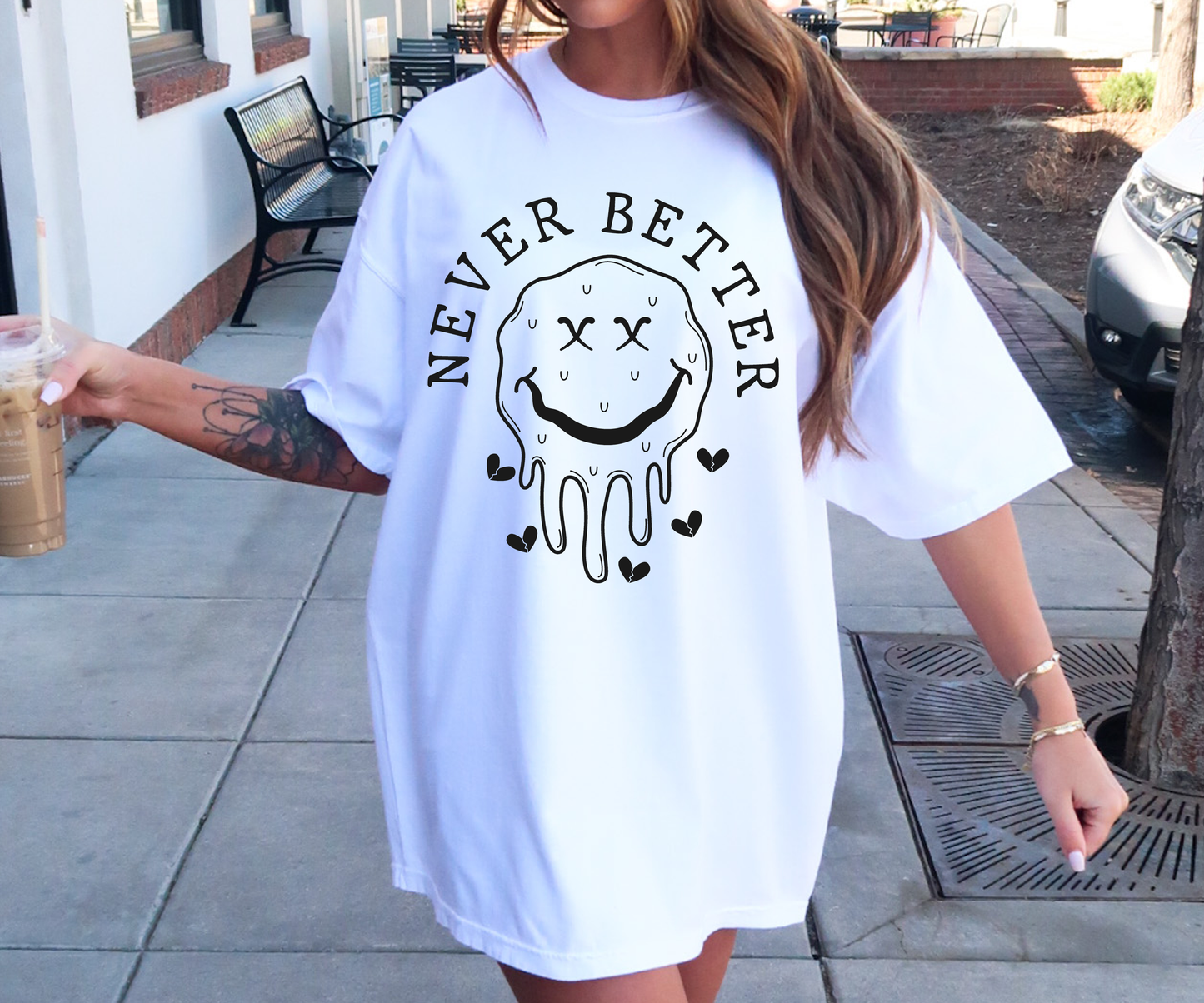 Never Better Dead Emoji T-shirt PNG Design,  Sublimation Tee Motivational Digital Download PNG File, Commercial Use