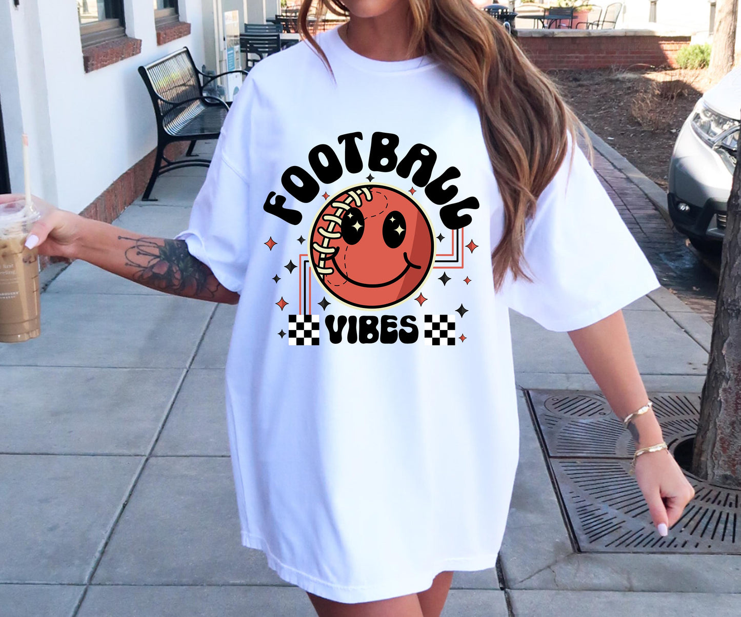 Football VIbes T-shirt Png Design, Retro Smile Sublimation, Groovy Vibes Digital Download PNG File, Commercial Use