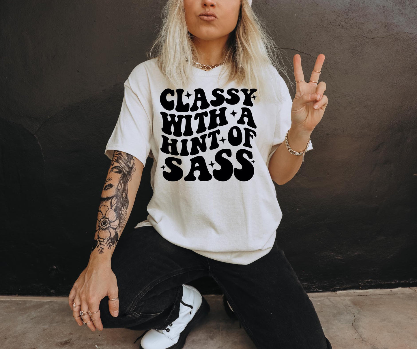 Classy With A Hint Of Sass Svg Files, Svg Tshirt, Png and Svg Sublimation Design, Svg Files For Cricut, Silhouette