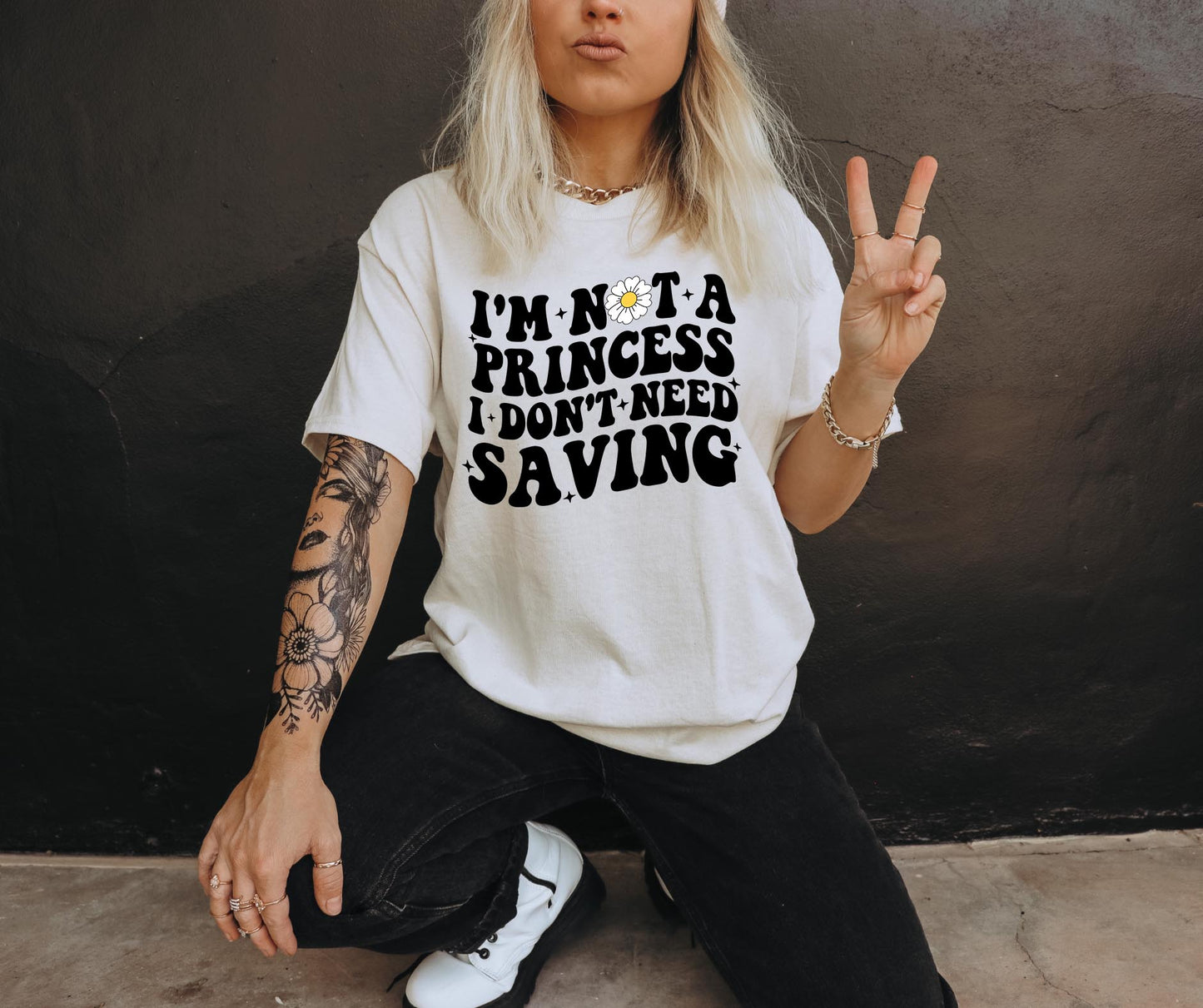 Im Not A Princess I Dont Need Saving Svg Files, Svg Tshirt, Png and Svg Sublimation Design, Svg Files For Cricut, Silhouette