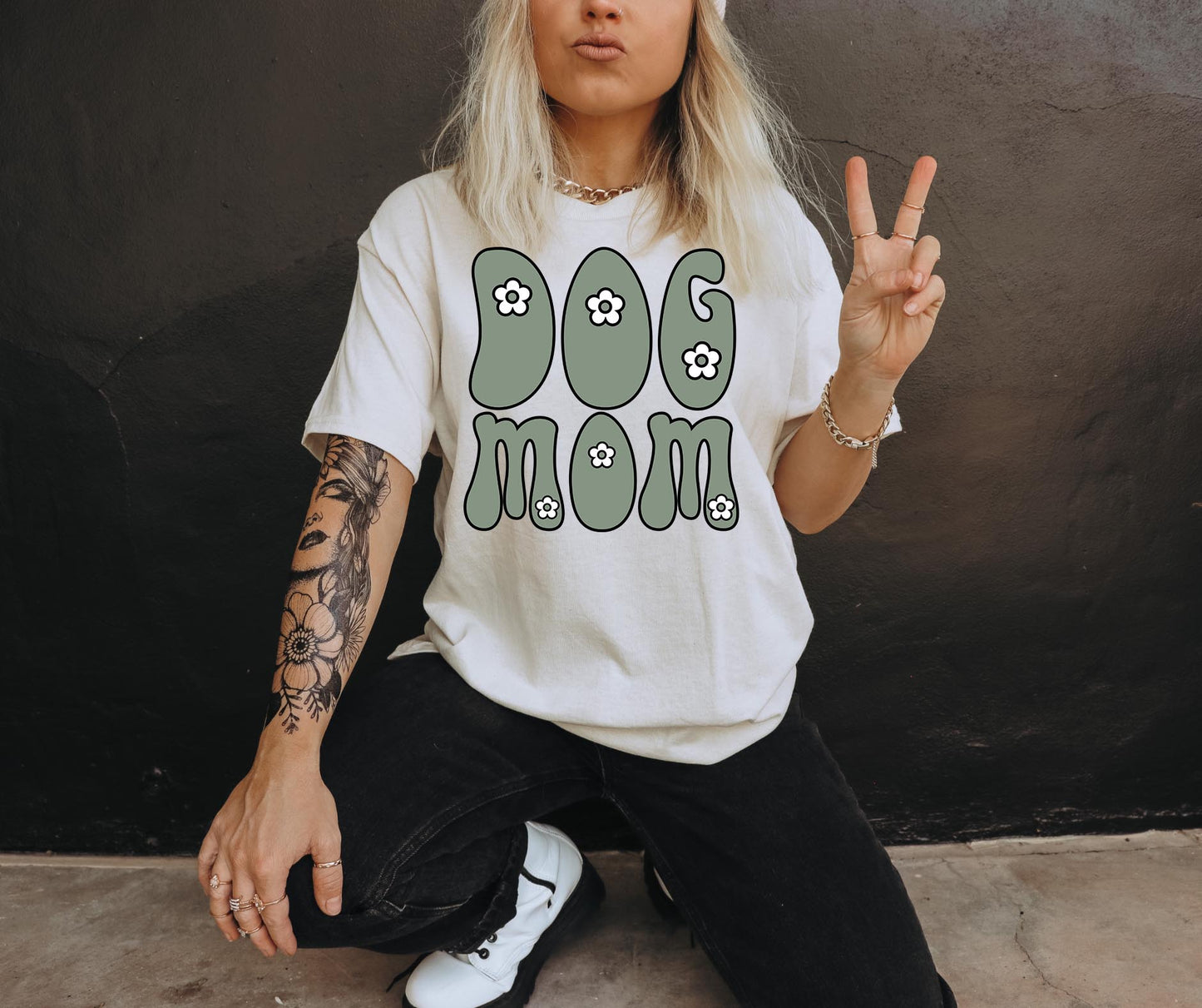 Sublimation PNG Sublimation PNG - Cute dog mom T-shirt Png Design, REtro Floral Sublimation, Motivational Digital Download PNG File,-Tumblerwrapdesigns