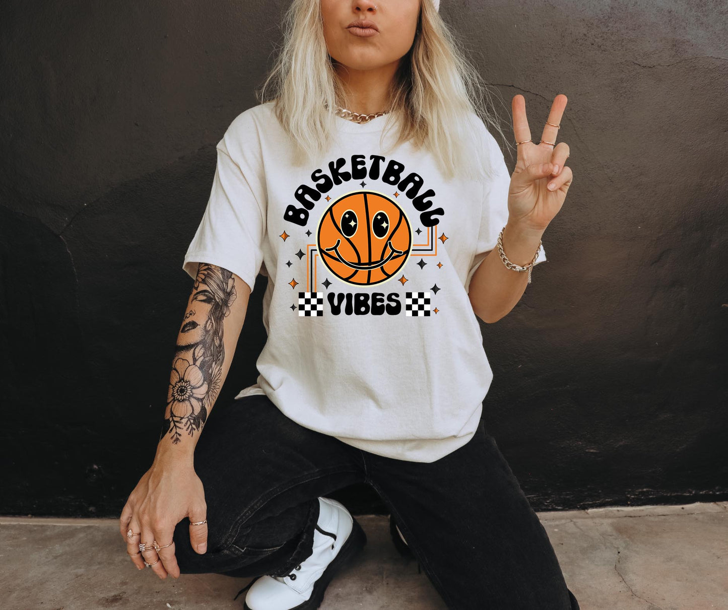 Basketball Vibes Sports T-shirt Png Design, Retro Smile Sublimation, Groovy Vibes Digital Download PNG File, Commercial Use