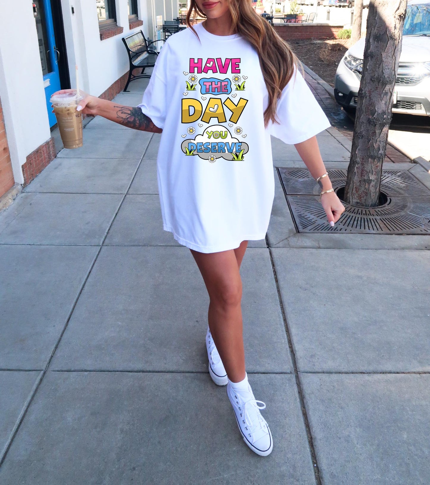 Have the day you deserve T-shirt Png Design, Retro Hippy Sublimation, Cute Sassy Digital Download PNG File, Commercial Use (1)