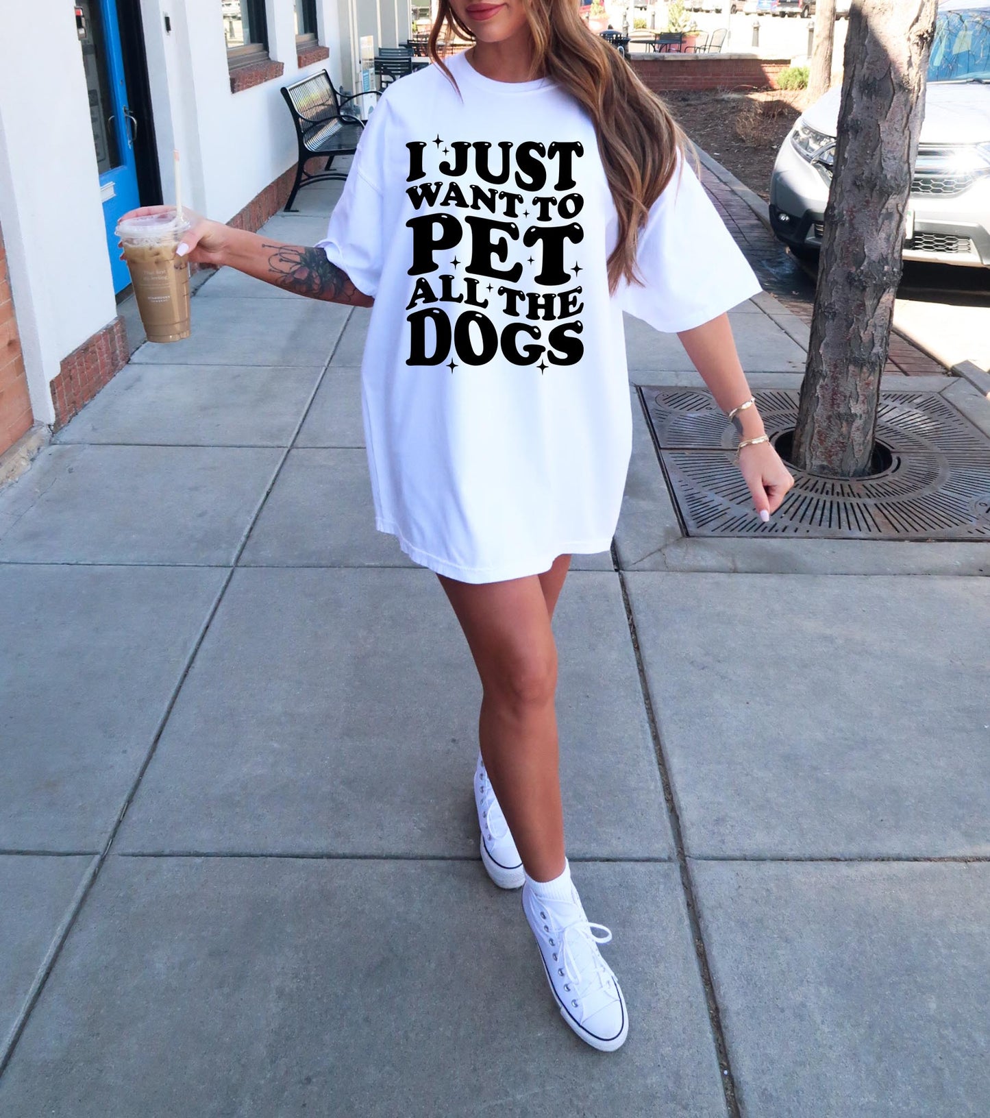 I just want to pet all the dogs T-shirt Svg Png Design, Retro Groovy Sublimation, Dog Mom  Digital Download PNG File, Svg File, Commercial Use Matching Pocket Front Back