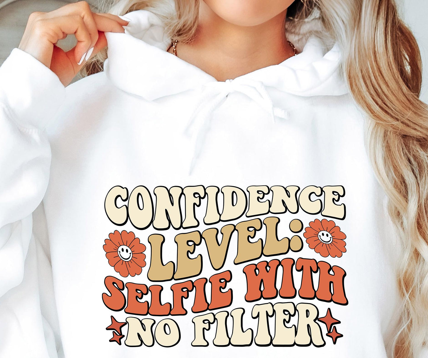 Confidence Level Selfie With No Filter Svg Files, Svg Tshirt, Png and Svg Sublimation Design, Svg Files For Cricut, Silhouette