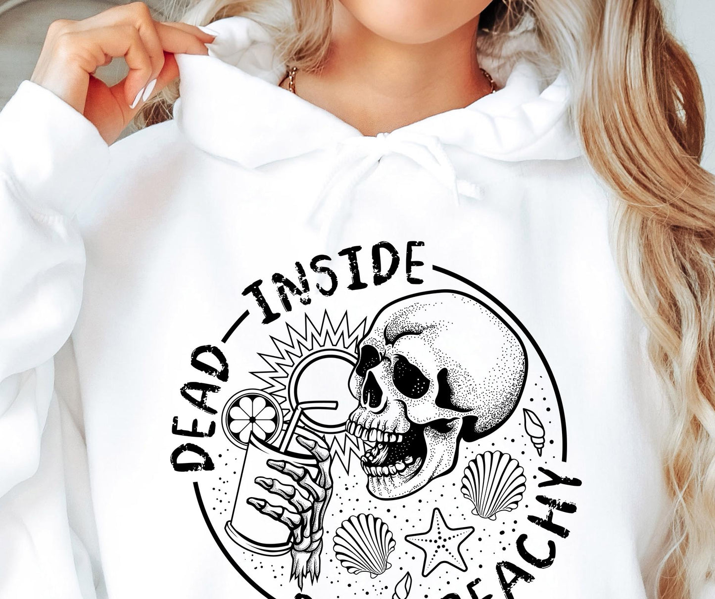 Dead Inside But Beachy Bone Skull Svg Files, Svg Tshirt, Png and Svg Sublimation Design, Svg Files For Cricut, Silhouette