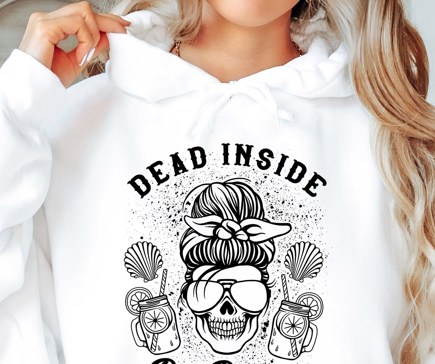 Dead Inside But Beachy Ribbon Svg Files, Svg Tshirt, Png and Svg Sublimation Design, Svg Files For Cricut, Silhouette