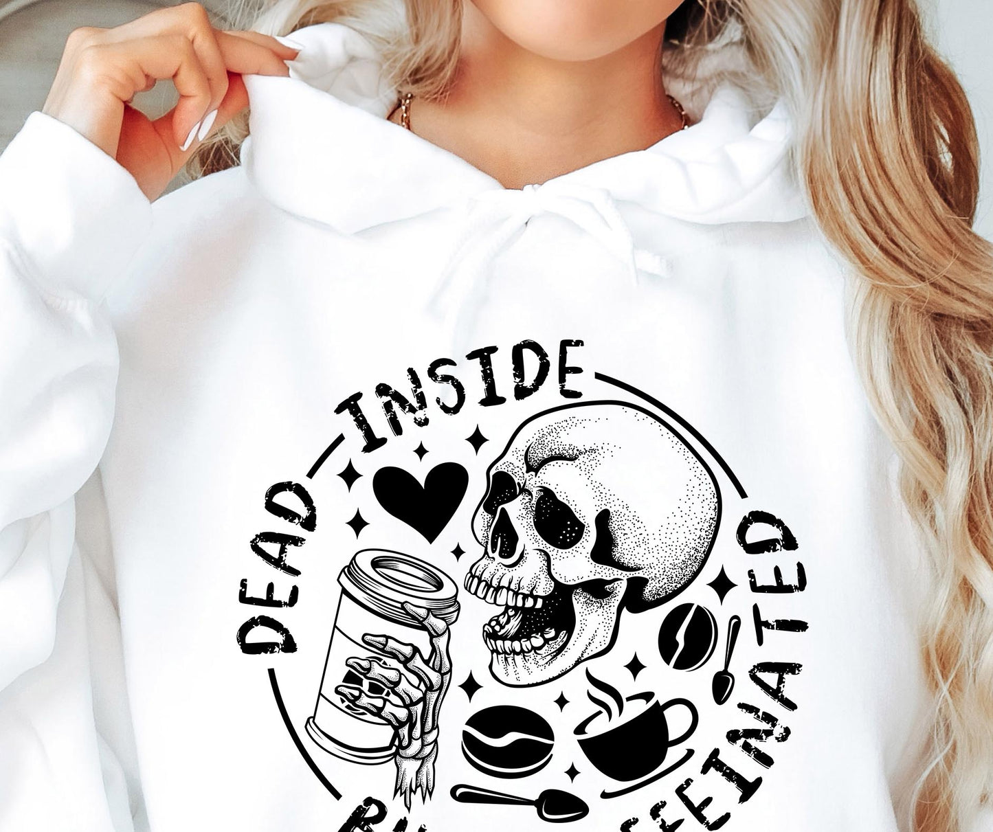 Dead Inside But Caffeine Bone Skull Svg Files, Svg Tshirt, Png and Svg Sublimation Design, Svg Files For Cricut, Silhouette