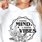 Positive Mind Positive Vibes Svg Files, Svg Tshirt, Png and Svg Sublimation Design, Svg Files For Cricut, Silhouette