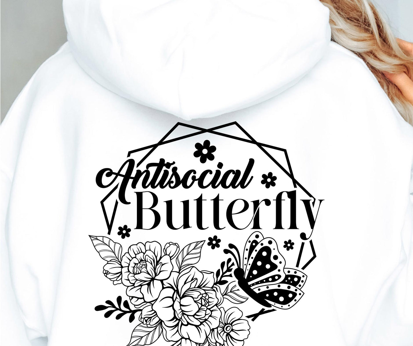 Antisocial Butterfly Svg Files, Svg Tshirt, Png and Svg Sublimation Design, Svg Files For Cricut, Silhouette