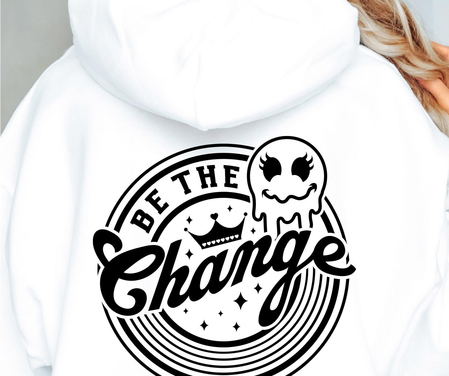 Be the change Svg Png, Round Label  Sublimation Design, Smile Svg, Retro Png, Inspirational Png, Motivational Quote, Sublimation Design