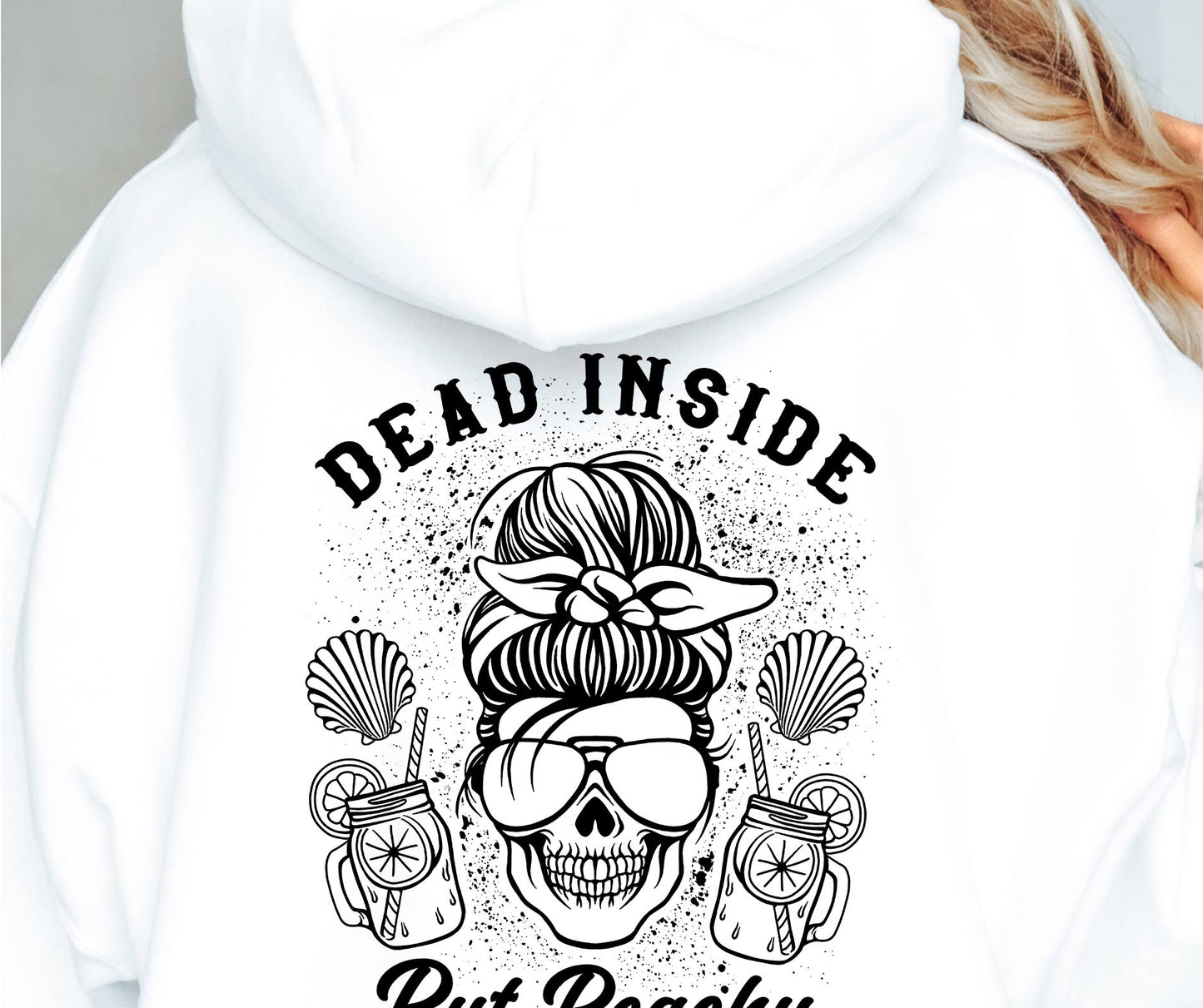 Dead Inside But Beachy Ribbon Svg Files, Svg Tshirt, Png and Svg Sublimation Design, Svg Files For Cricut, Silhouette