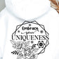 Embrace Your Uniqueness Flower Svg Files, Svg Tshirt, Png and Svg Sublimation Design, Svg Files For Cricut, Silhouette