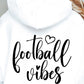 FOOTBALL Vibes  SVG and PNG, Retro Font T-shirt Design, Svg Files For Cricut, Silhouette, Digital Download (1)