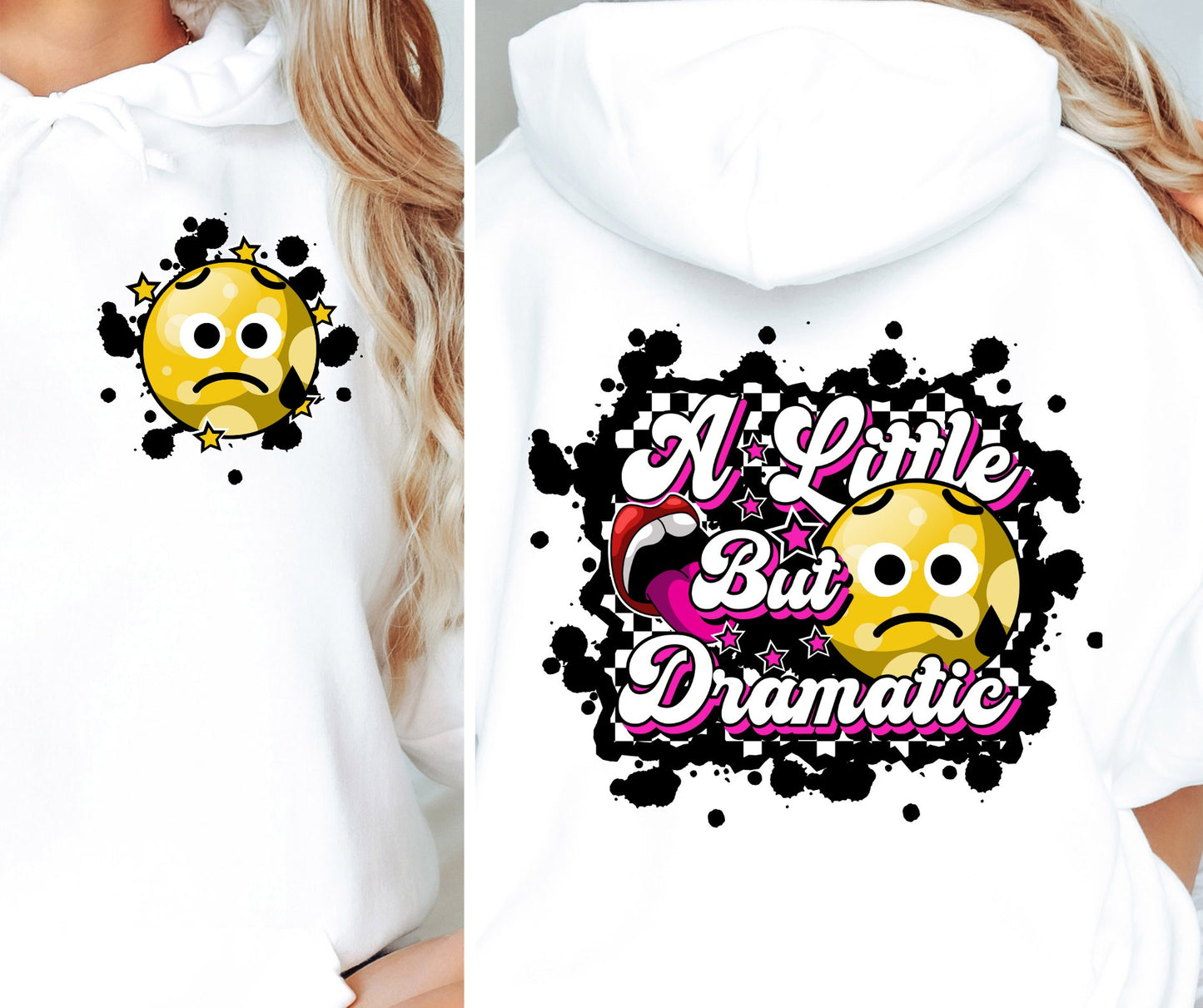 Sublimation PNG Sublimation PNG - A little bit dramatic T-shirt Png Design, Retro Hippy Sublimation, Smile 90s Digital Download PNG File, Pocket design-Tumblerwrapdesigns