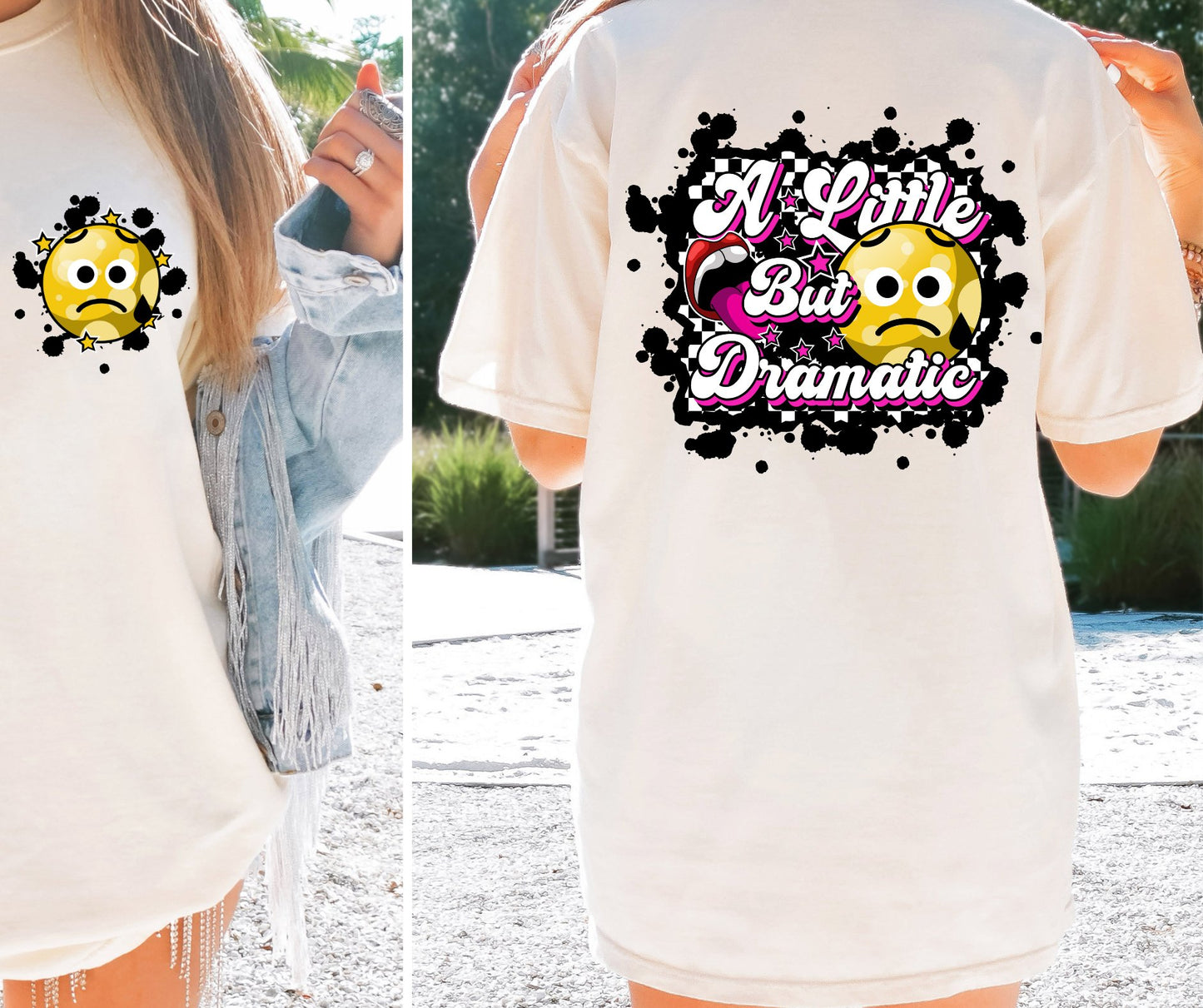 Sublimation PNG Sublimation PNG - A little bit dramatic T-shirt Png Design, Retro Hippy Sublimation, Smile 90s Digital Download PNG File, Pocket design-Tumblerwrapdesigns