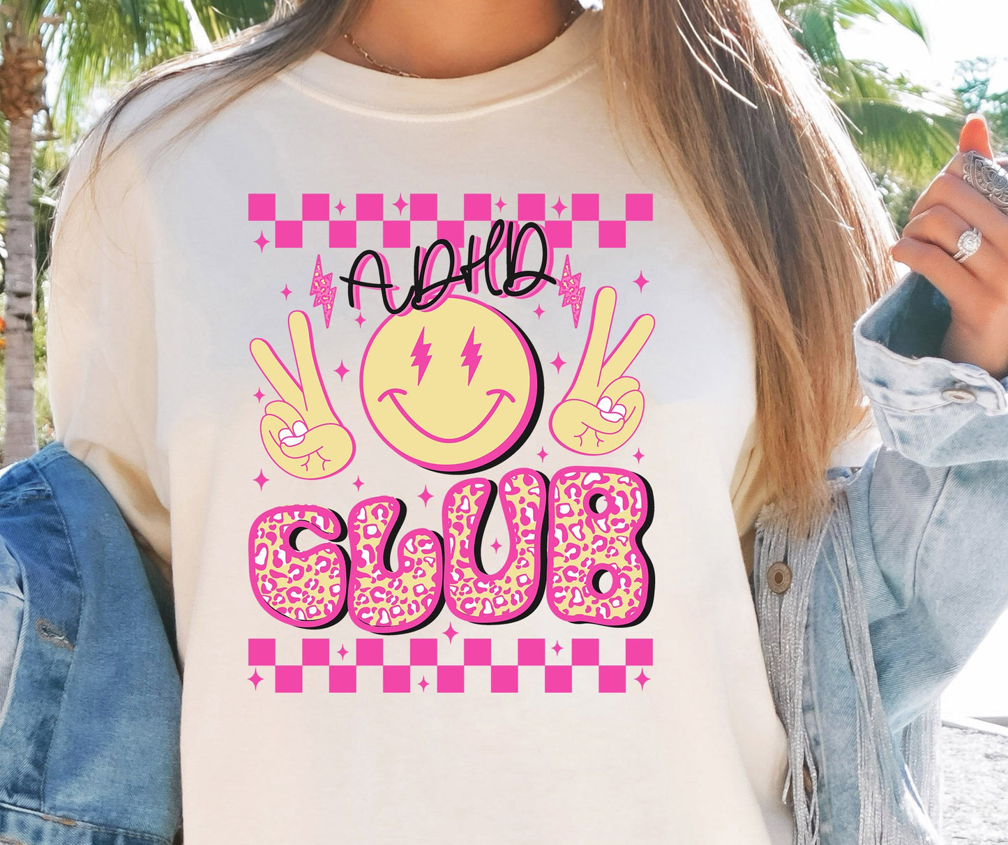 Sublimation PNG Sublimation PNG - ADHD Club Rainbow T-shirt PNG Design, Sublimation Tee Motivational Digital Download PNG File, Commercial Use-Tumblerwrapdesigns