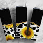 Agate Sunflower 20oz Sublimation Tumbler Designs, Black Cow Hide 9.2 x 8.3” Straight Skinny Tumbler Wrap 4 - Tumblerwrapdesigns