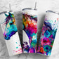 Alcohol ink horse 20oz Sublimation Tumbler designs, Rainbow floral 9.2 x 8.3” Straight Skinny Tumbler Wrap PNG - Tumblerwrapdesigns