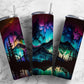 Alcohol ink mountains 20oz Sublimation Tumbler Designs, Forest landscape 9.2 x 8.3” Straight Skinny Tumbler Wrap PNG - Tumblerwrapdesigns